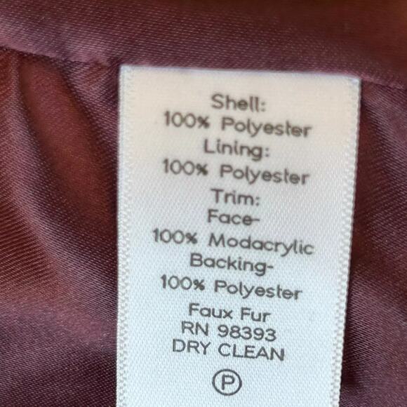 Dennis Basso Velour Faux Fur Coat Coquette Glam Small Red Cozy Goth Holiday Cozy - Picture 13 of 13